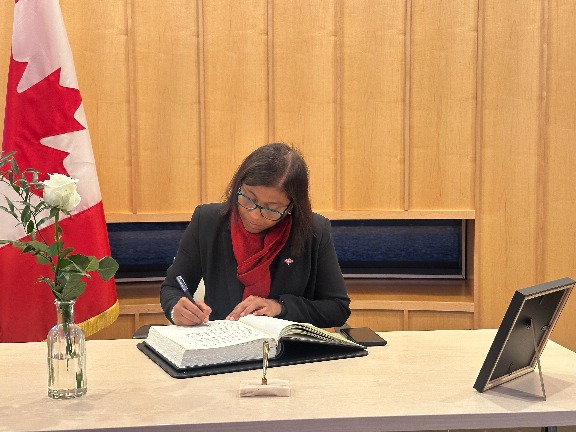 Ambassador signs condolence book Canadian Embassy